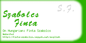 szabolcs finta business card